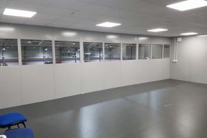 Steel partitioned office