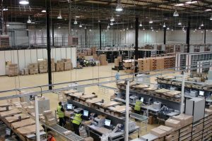 Top down view of distribution centre