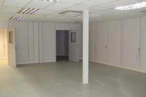 Interior space created with steel partitioning
