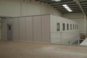 Two tier steel partitioned offices