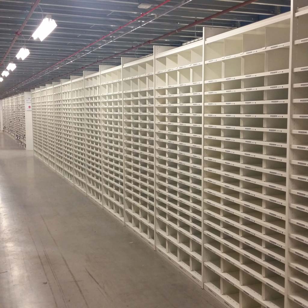 Warehouse shelving prior to loading