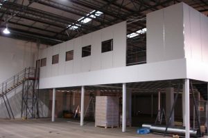 Office build on mezzanine progress