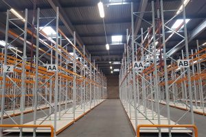 Warehouse Racking with Aisle Markers