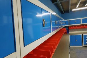 Top cabinets in blue