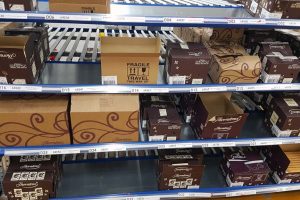 Rear of carton live rack