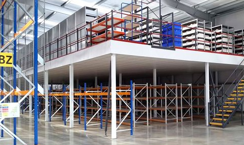 Mezzanine and shelving