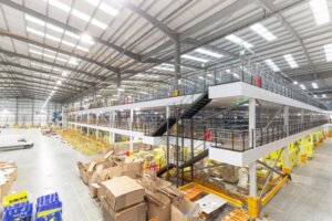 Fire rated extended mezzanine floor