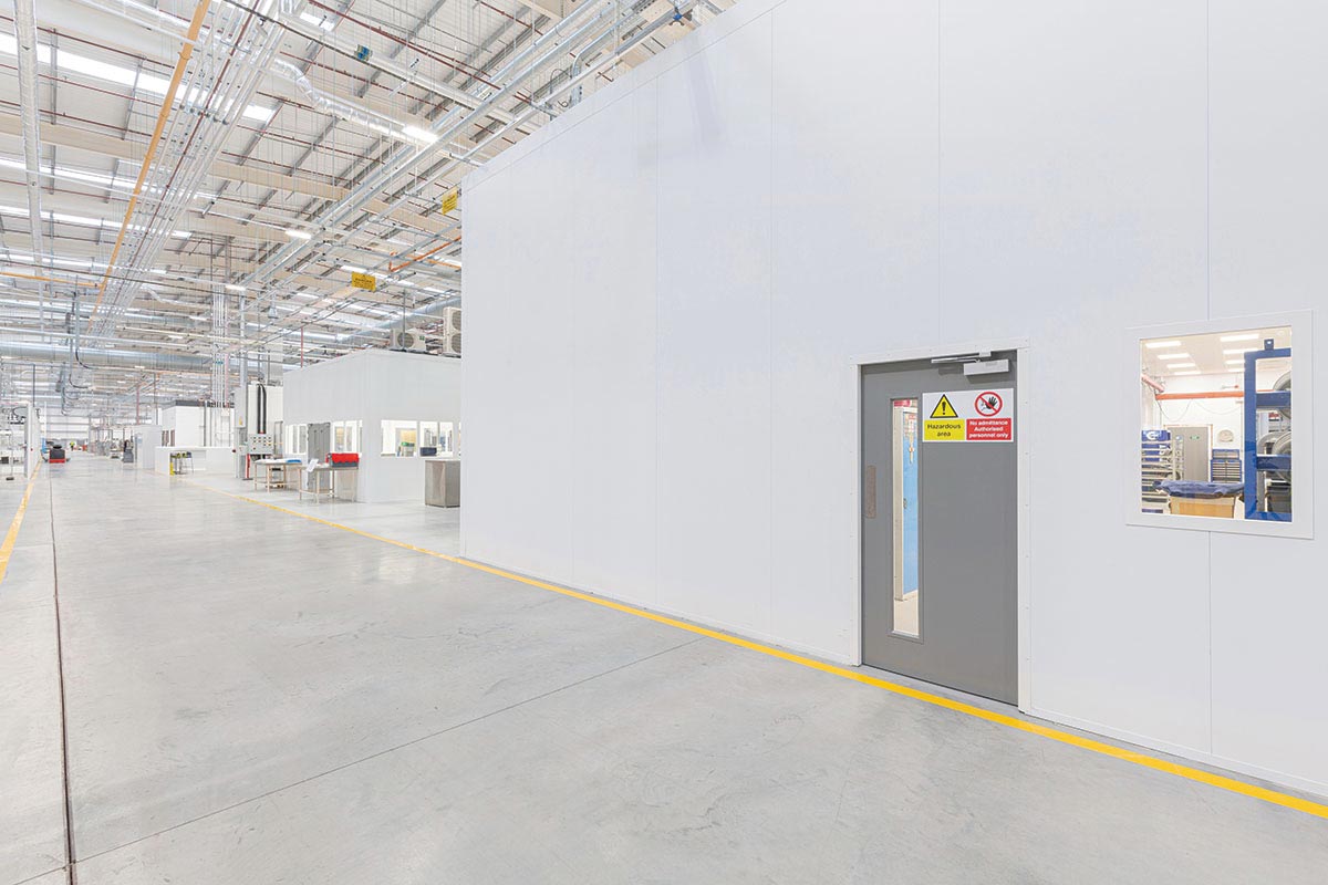 tall steel partitioned office
