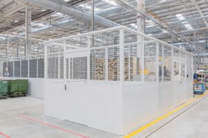 steel with mesh partition