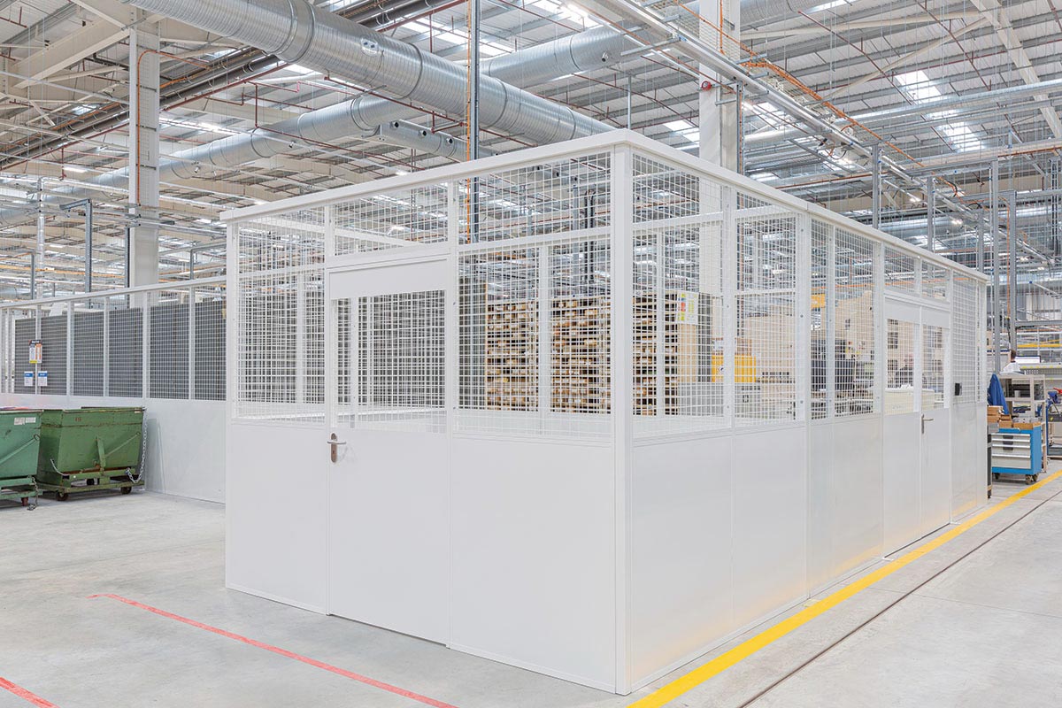 steel with mesh partition