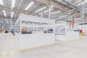 office from steel and glass