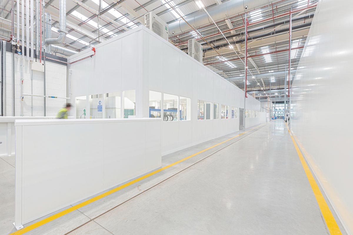 steel partitioned workshop
