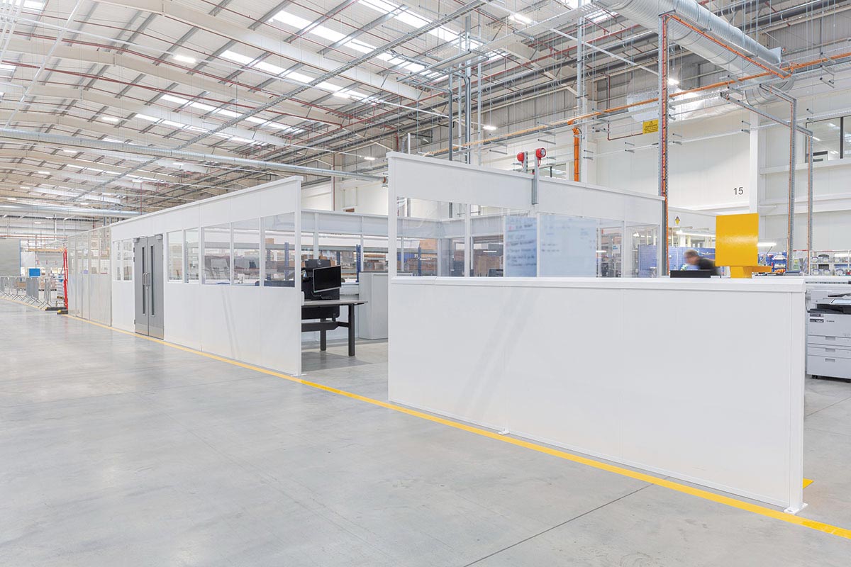 steel partitioned office