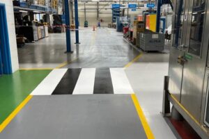 zebra crossing in warehouse