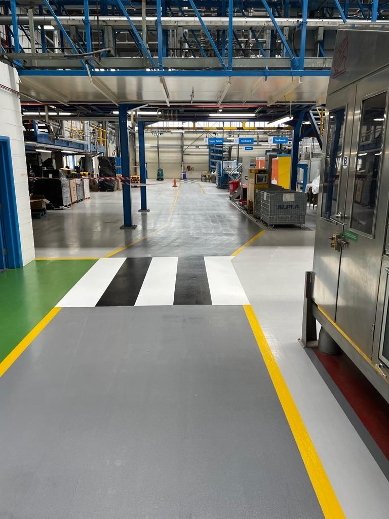 zebra crossing in warehouse