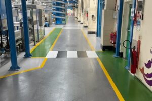 Coloured warehouse resin flooring