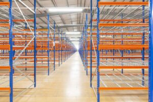 Warehouse shelving for retail boxes