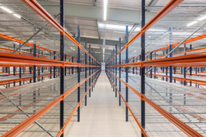 Aisle of shelving