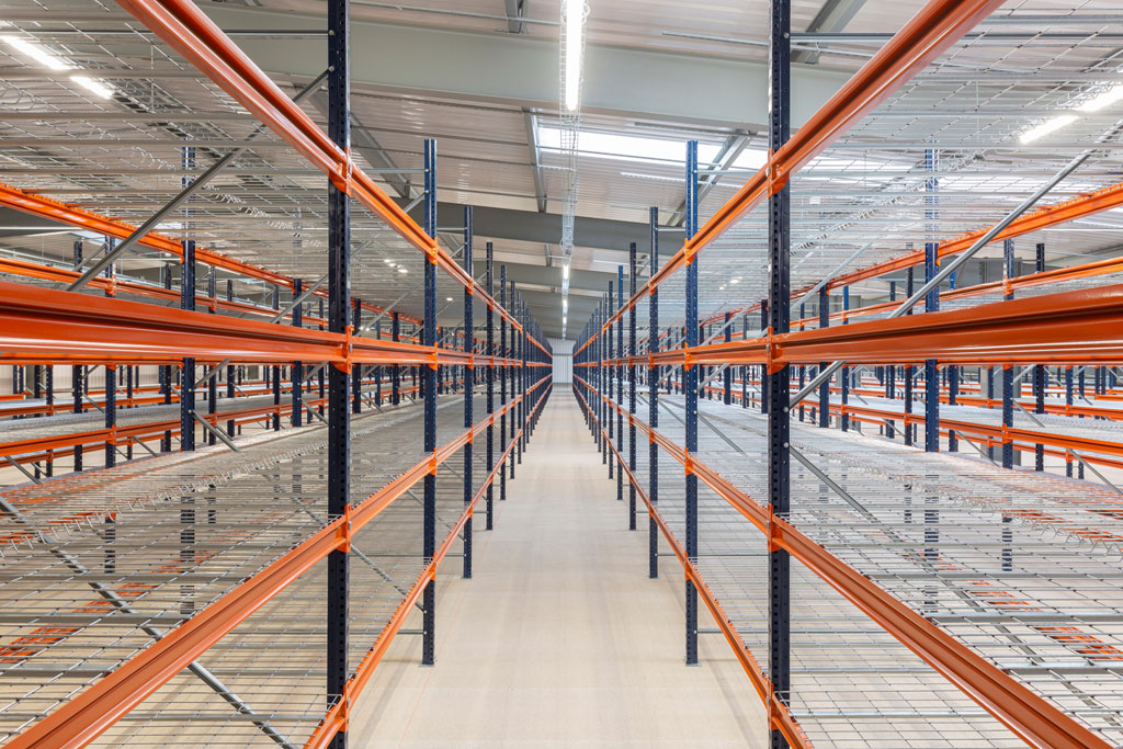 Aisle of shelving