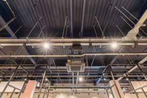 exposed services in shop ceiling