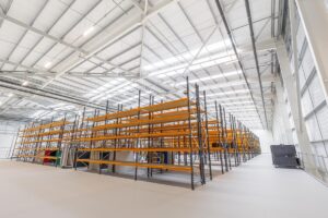 Pallet racking on mezzanine floor