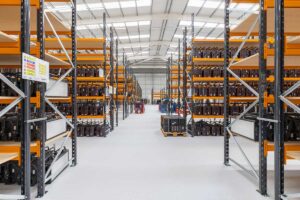 Pallet racking on mezzanine