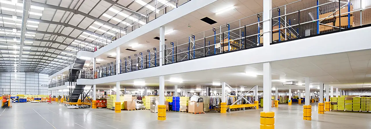 Mezzanine Floors in Chemical Warehouses - Avanta UK Multi-tier mezzanine floor