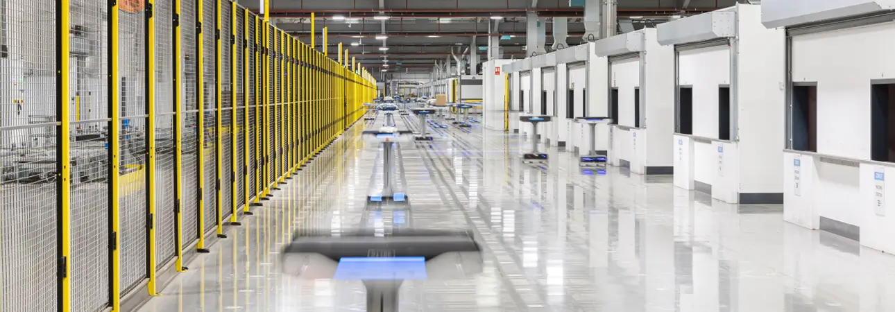 Next Avanta Principal Contractor Case Study - Avanta UK Automated robots moving through new warehouse