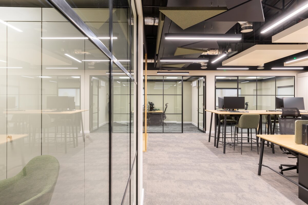 Office glazed partitions